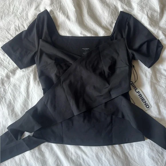 NWT Girlfriend Collective Marla Pilates Wrap Top, S - Picture 2 of 5